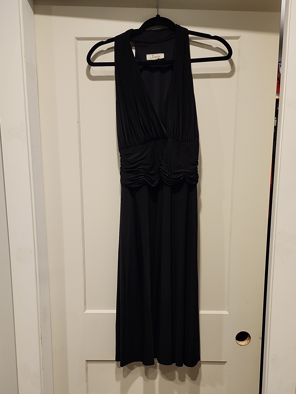 Jessica Black Sleeveless Ruched-Waist Maxi Dress